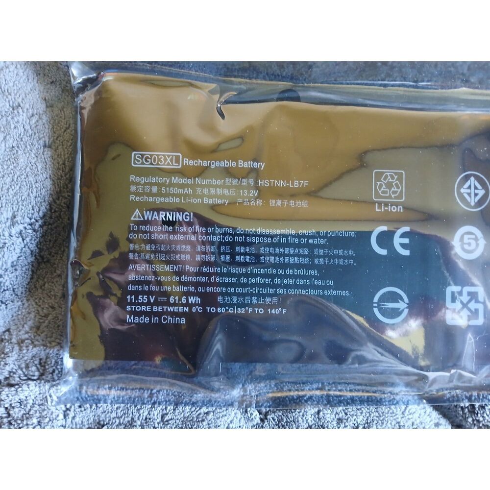 SG03XL HSTNN-LB7F Laptop Battery 11.55V 5150mAh 61.6Wh HP Envy 17 M7-U